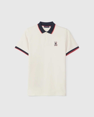 Polos Psycho Bunny Kayden Pique Polo Beige Homme | JHF-77539573